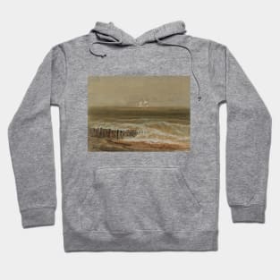 A Two-Masted Sailing Ship Seen from the Shore, A Groyne in the Foreground, 1796-97 Hoodie